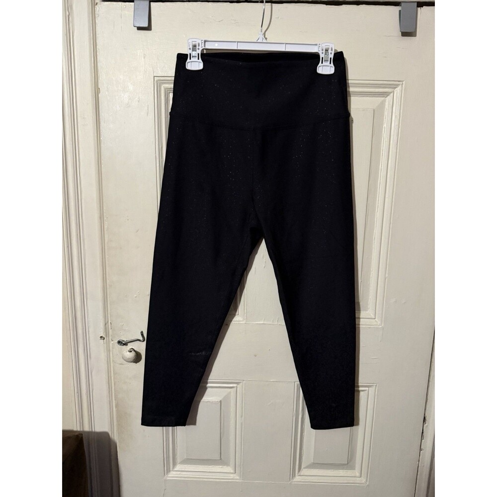Beyond Yoga Black Speckled High Waist Leggings 1X Made in USA Activewear